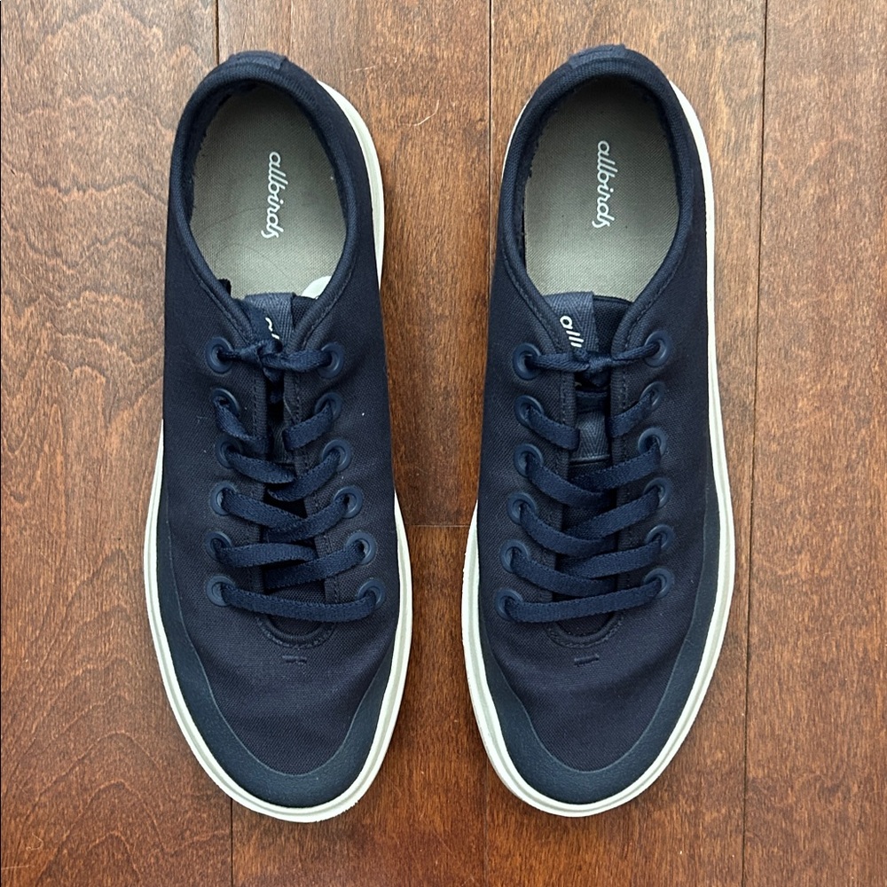 allbirds Men's Navy Low-Top Canvas Sneakers, Size 12.5 - Picture 3 of 12